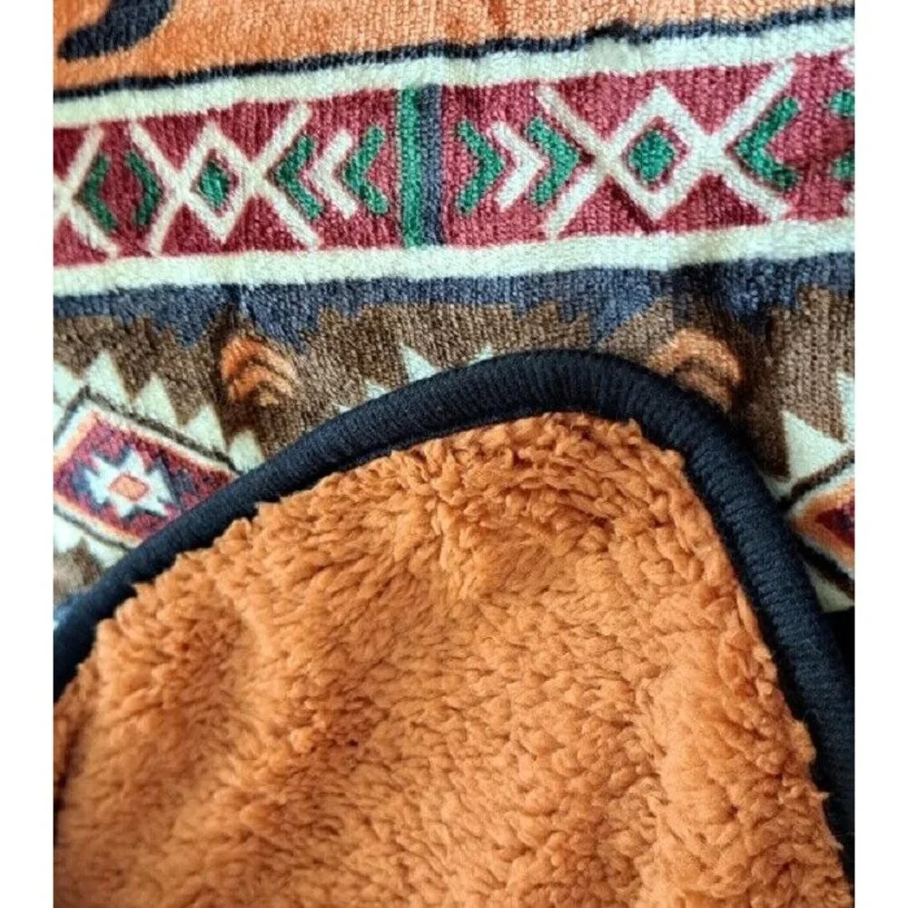 New Rust Orange Lodge Plush Fleece Throw Gift Blanket Sherpa Bear Paw Deer Cabin